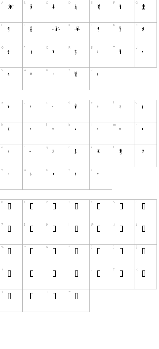 fe-win-bugs character map