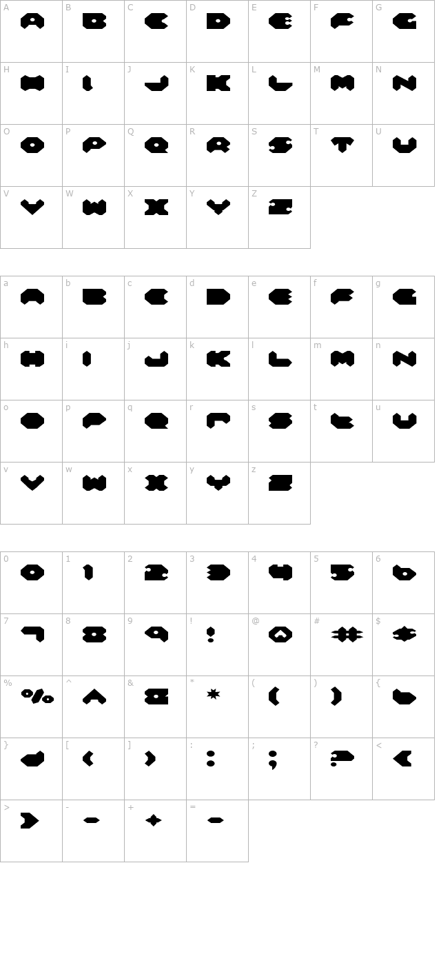 feldercarb-expanded character map