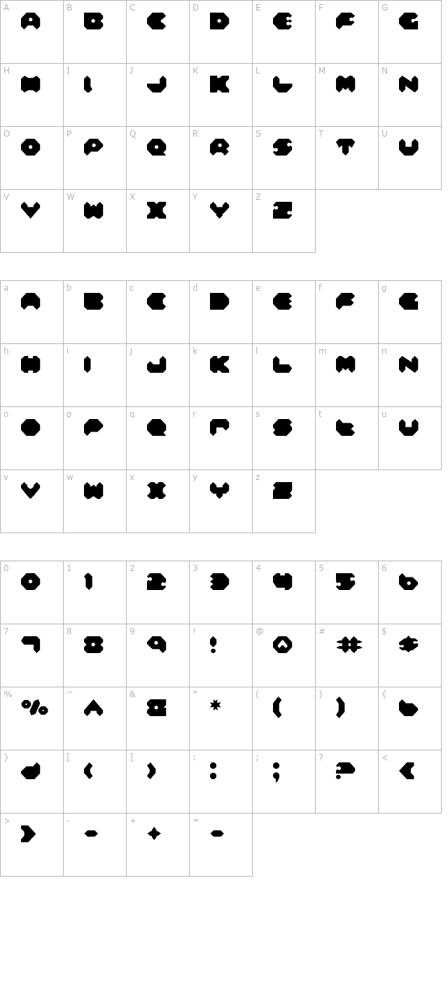 Feldercarb character map