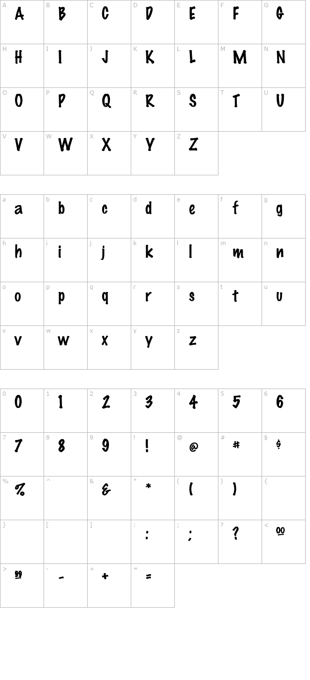 felttip character map