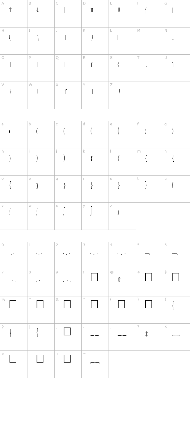 fences-plain character map