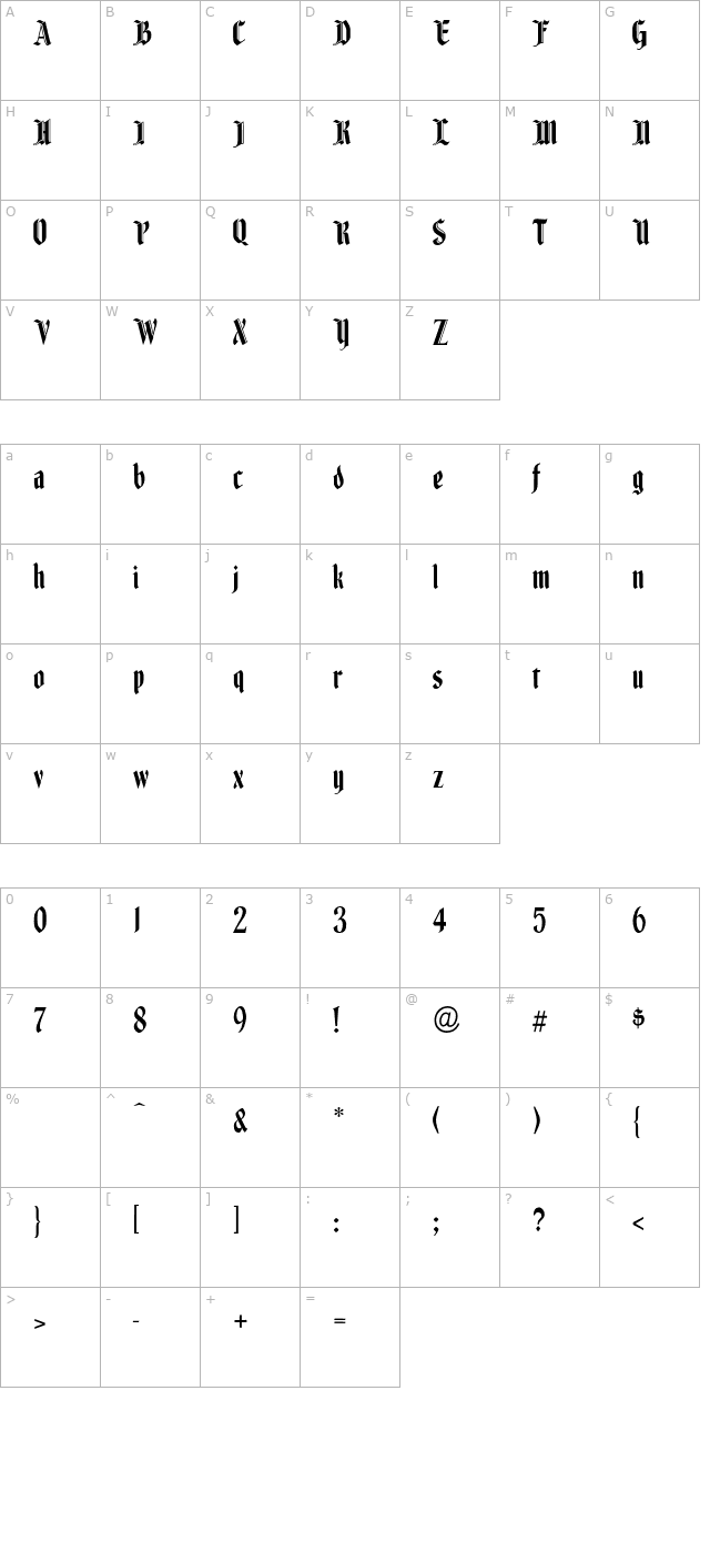 Fenwick-Regular character map