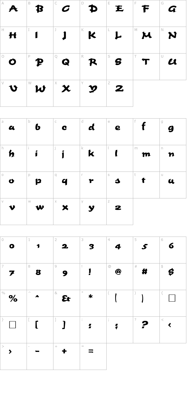 fettash character map