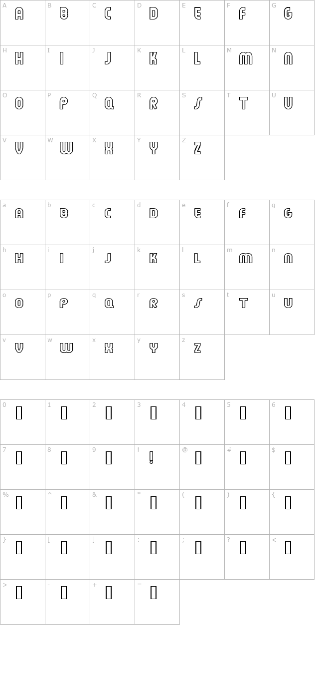 Feuerfeste Outline Normal character map