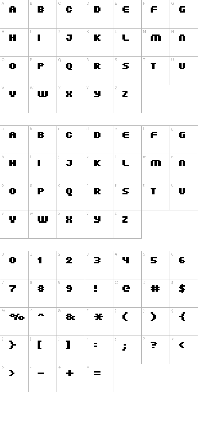 fff-atlantis-bold-condensed character map