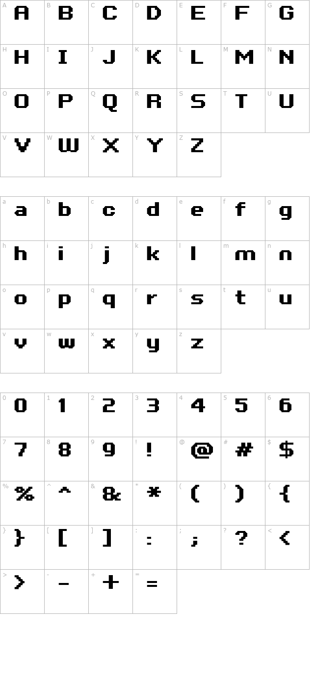 fff-business-bold-extended character map