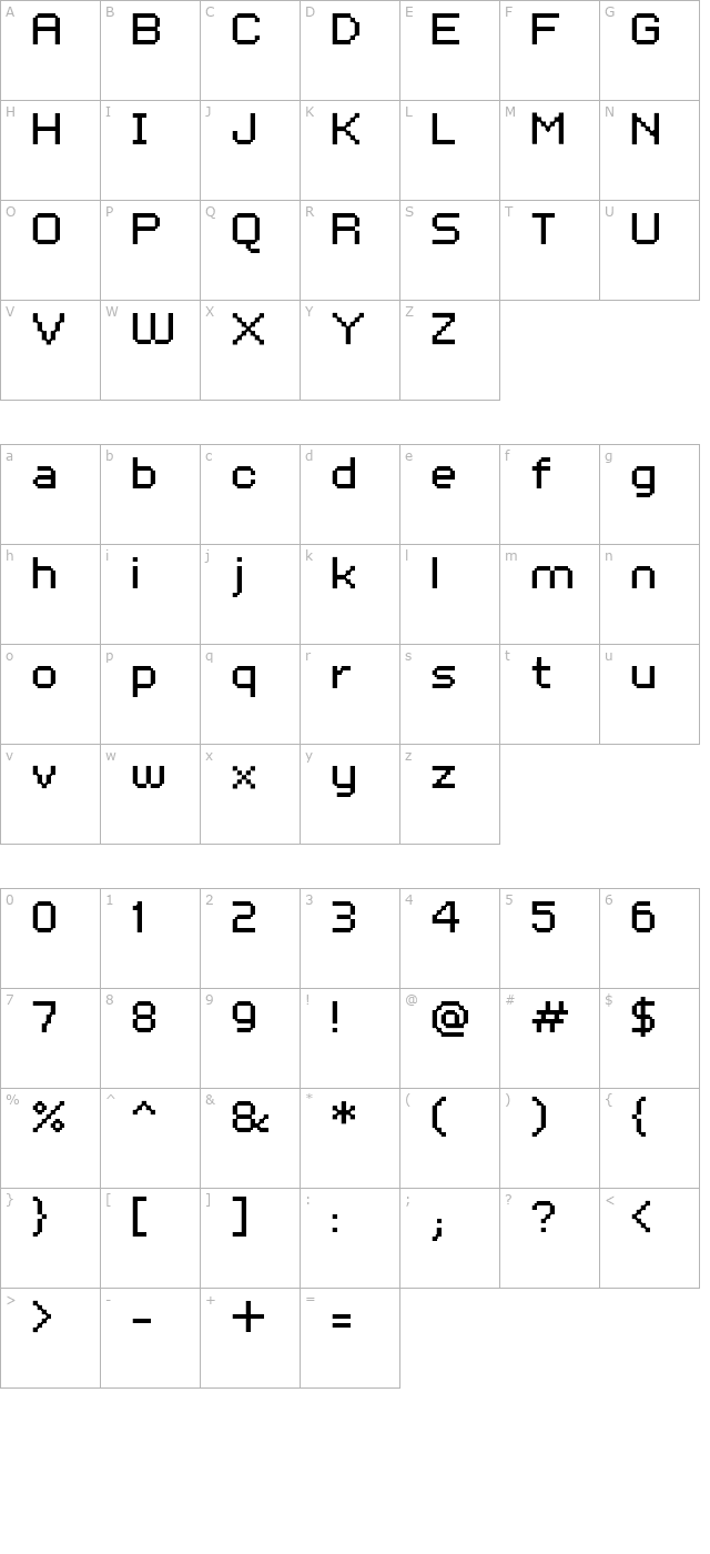 fff-business-extended character map