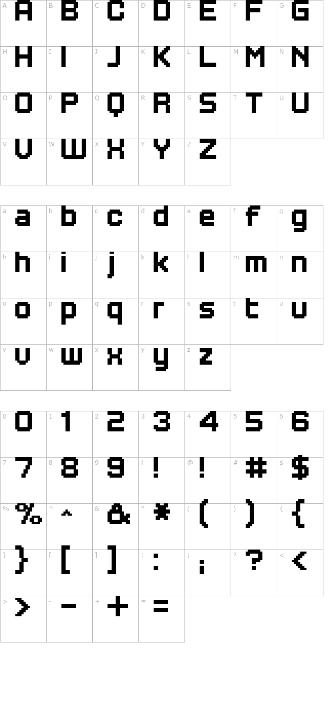 FFF Calypso Extended character map