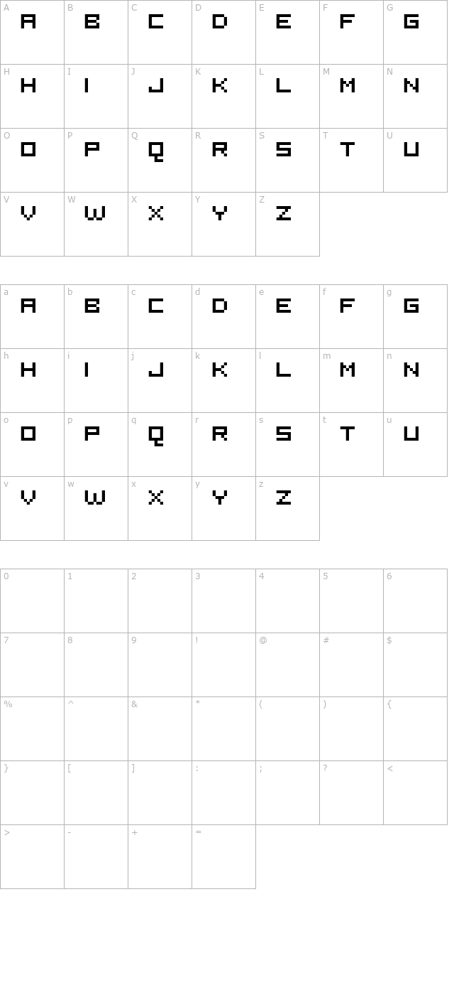 FFF Compact character map