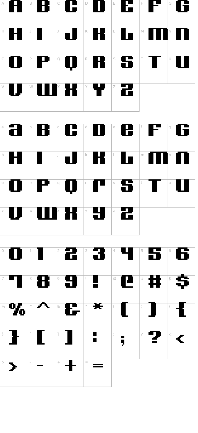 fff-discotheque character map