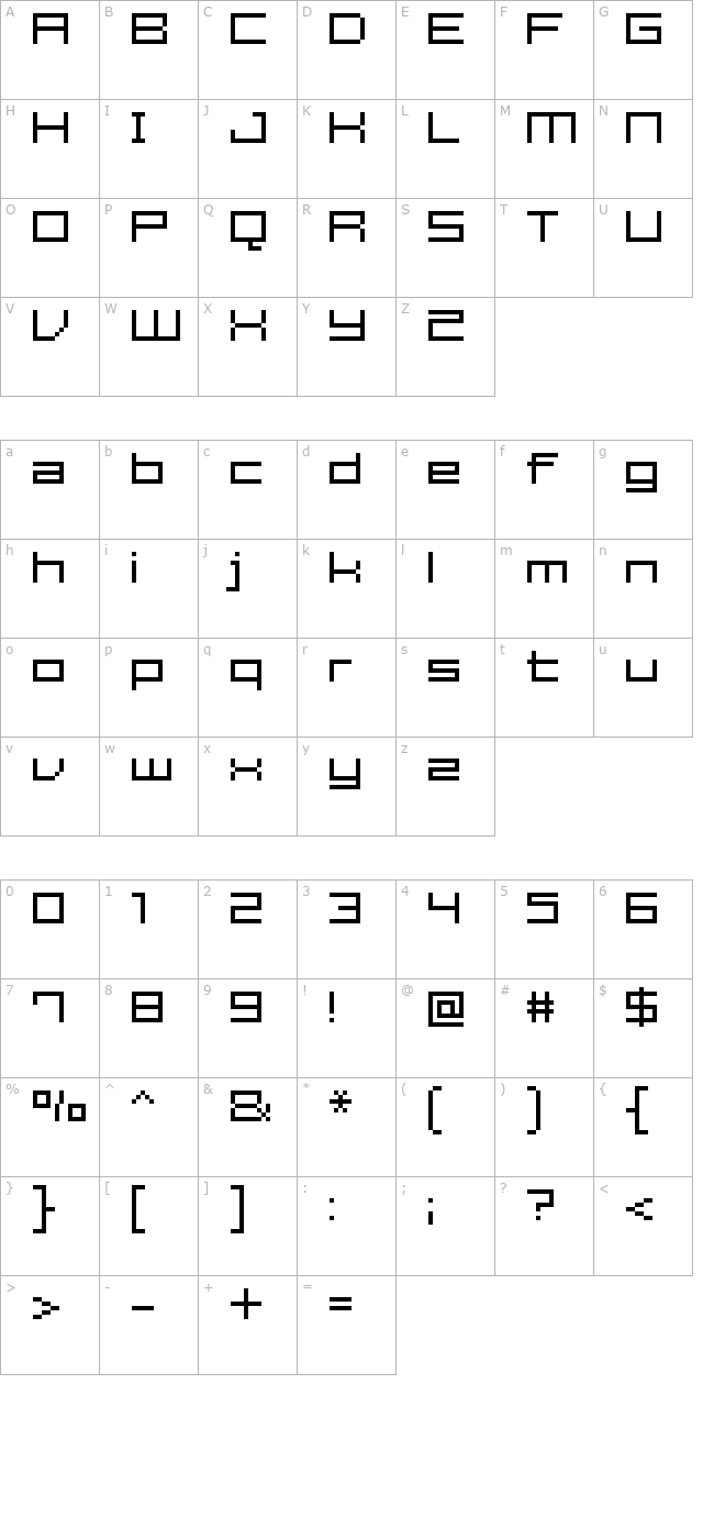 FFF Estudio Extended character map