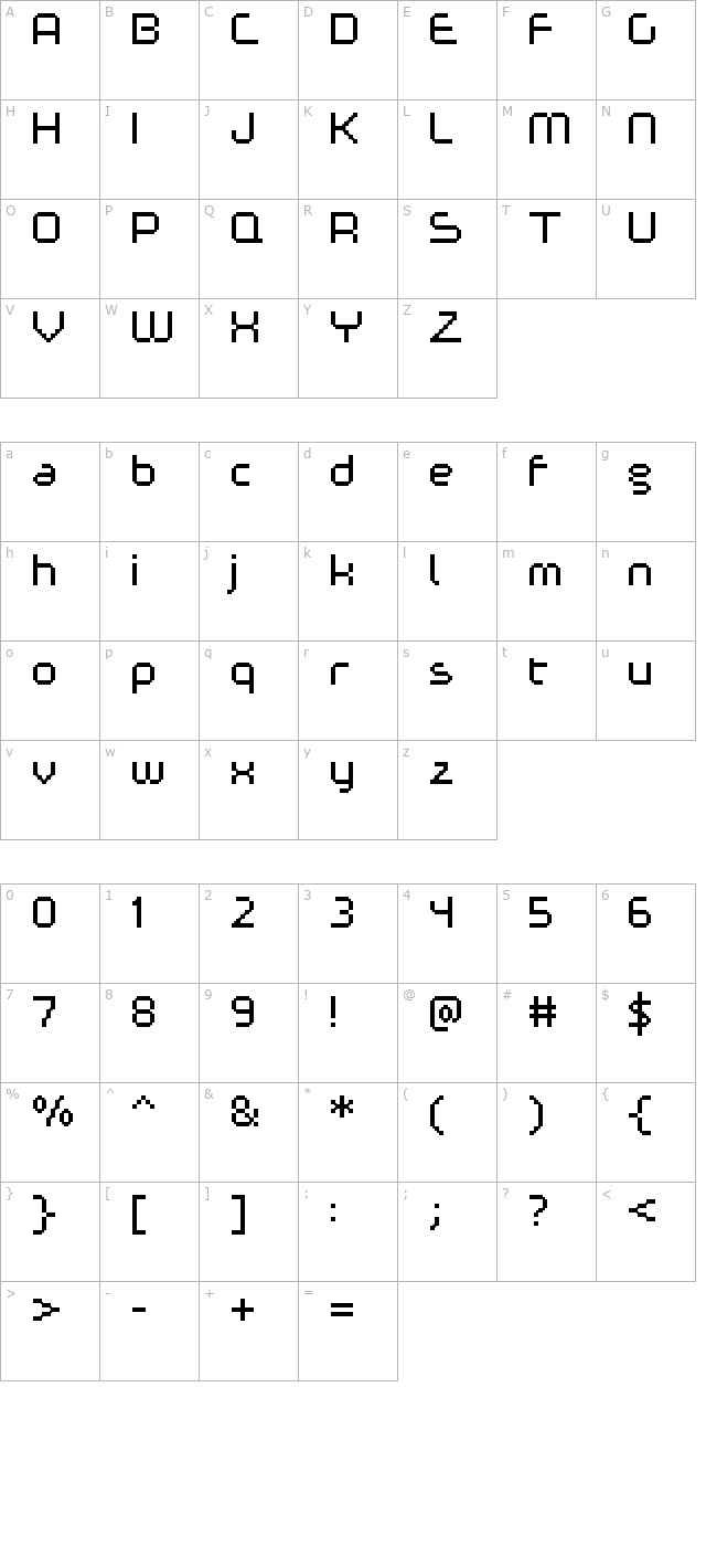 fff-expresso-extended character map