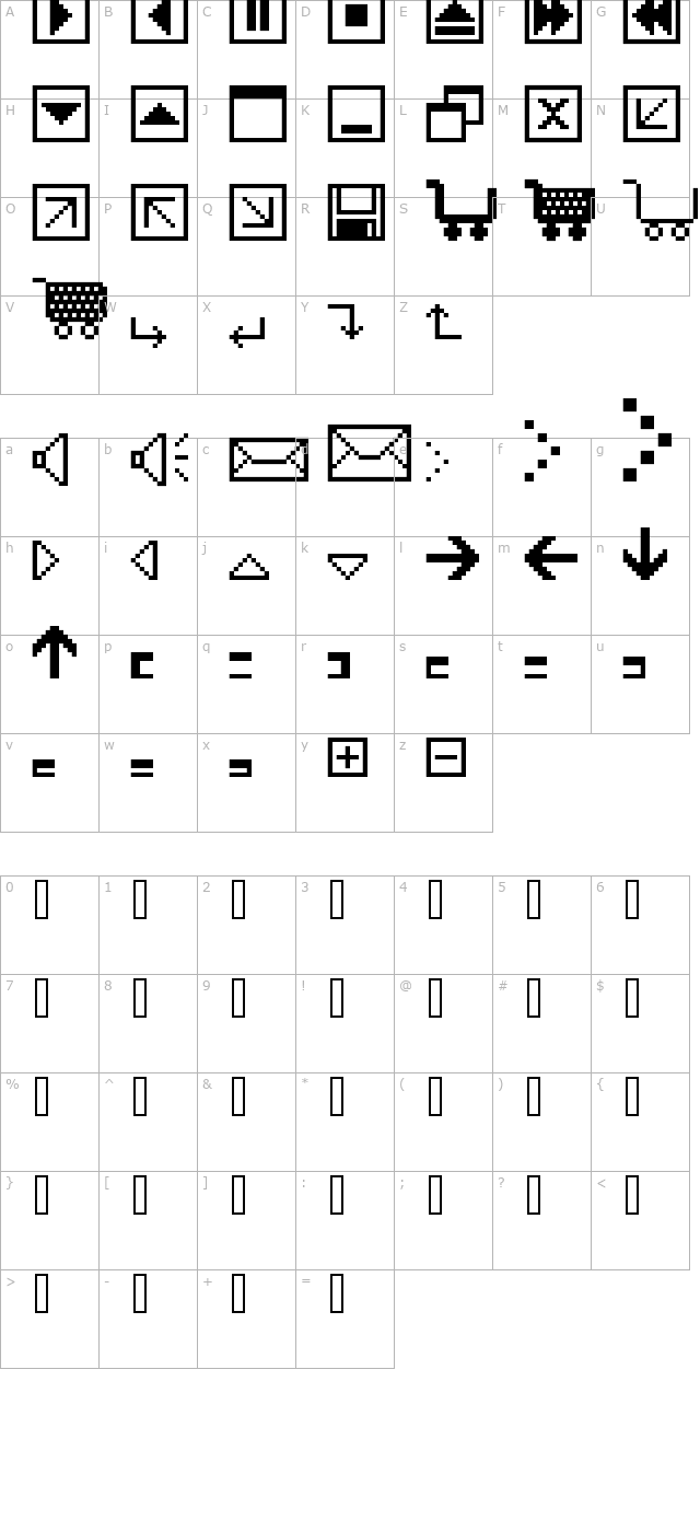 FFF Extras 2 character map