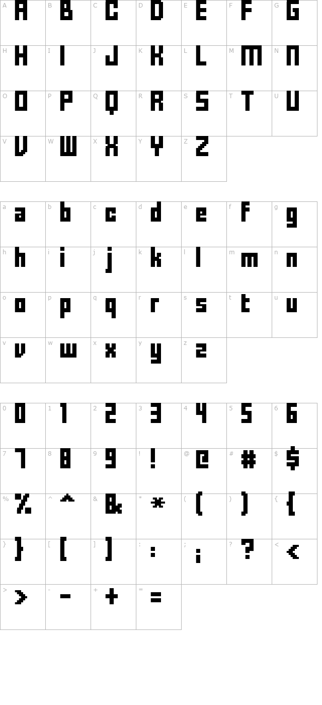 fff-forward character map