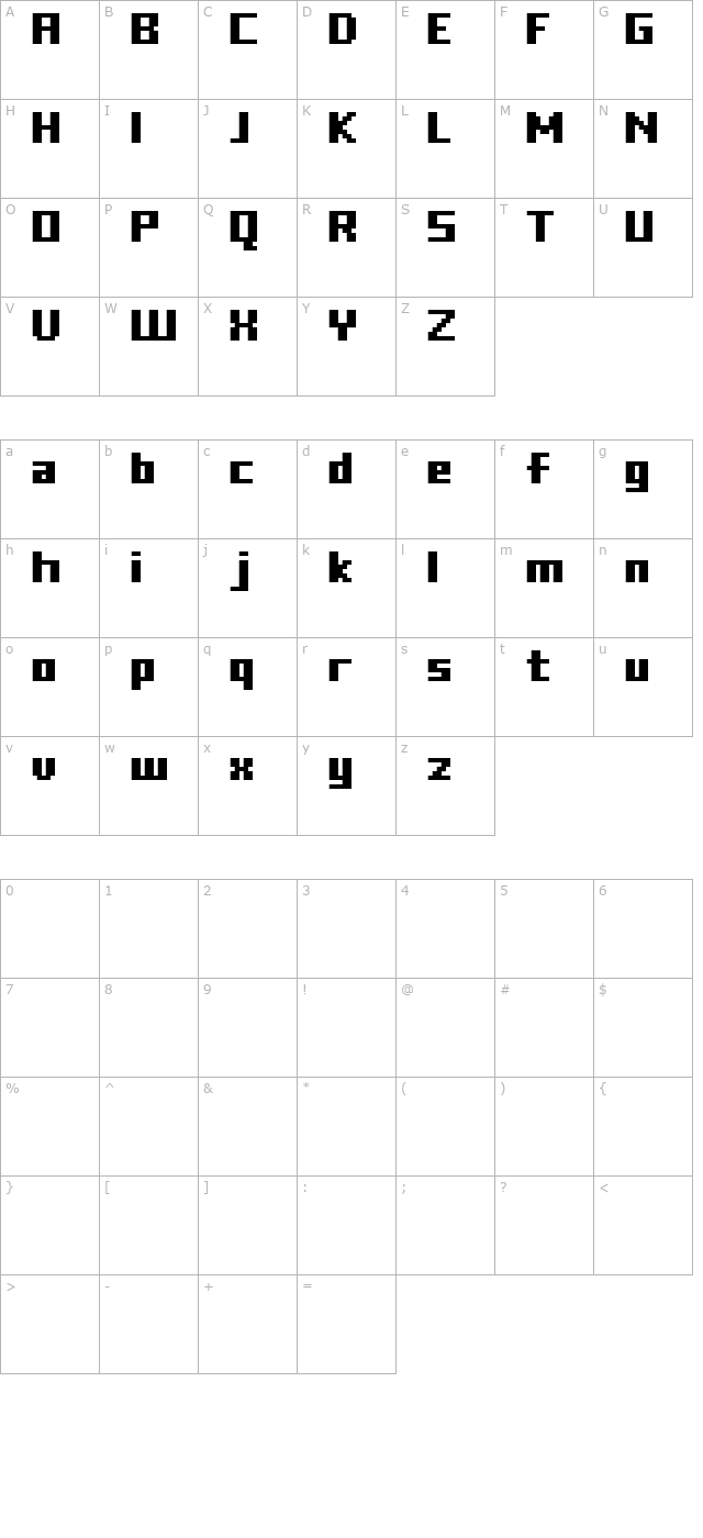 FFF Freedom character map