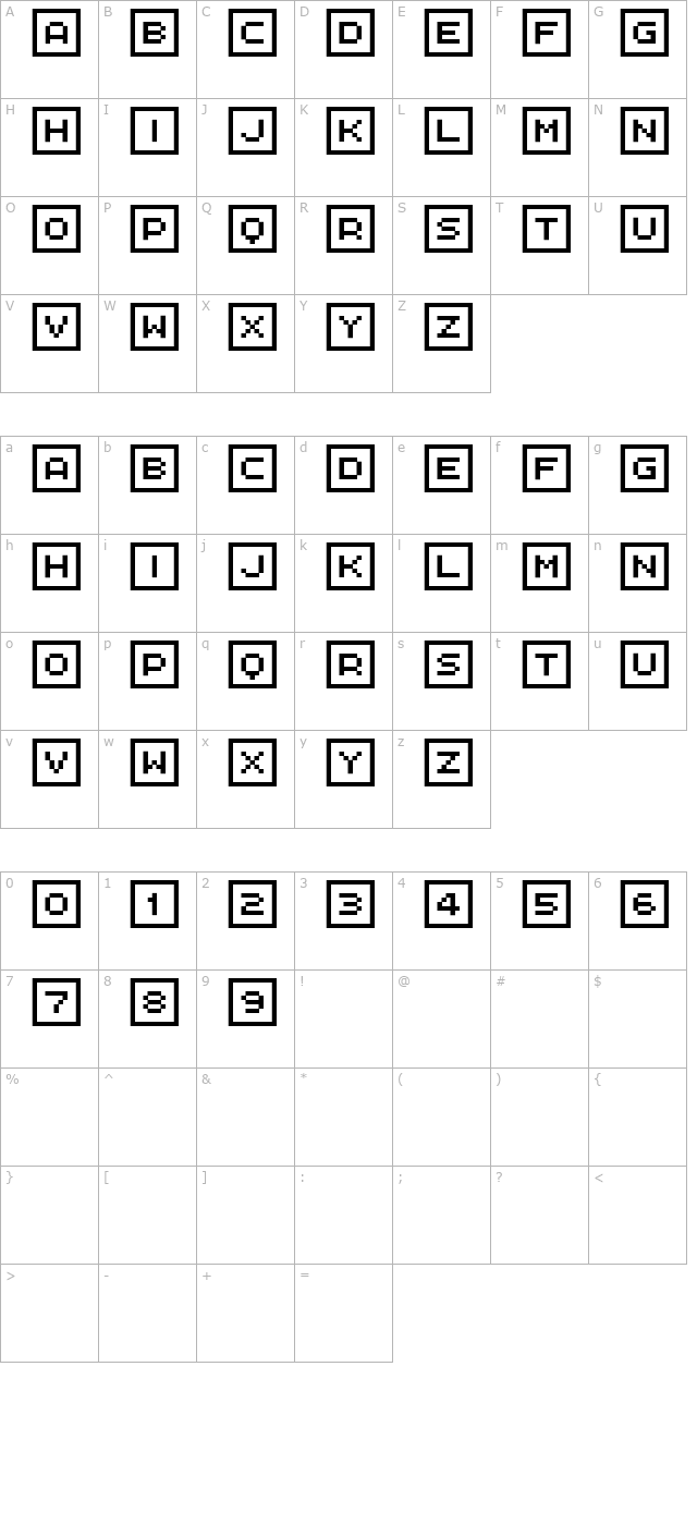 FFF Interface03 character map