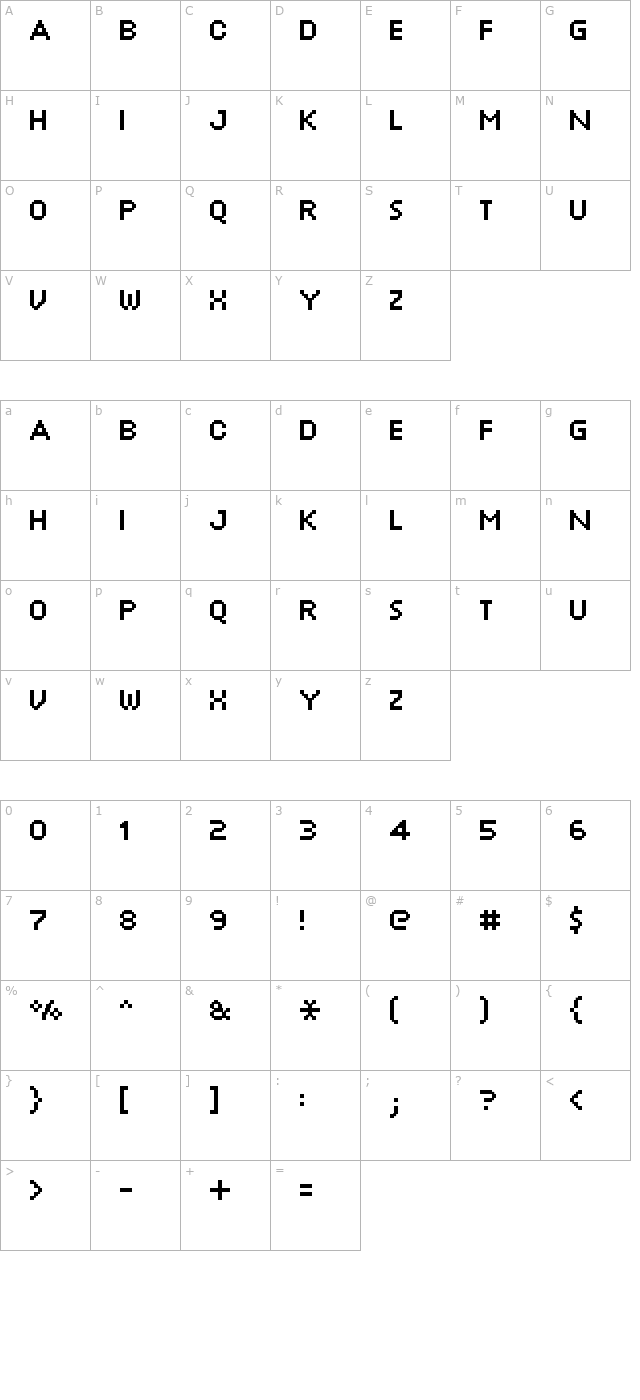 fff-minute-extended character map