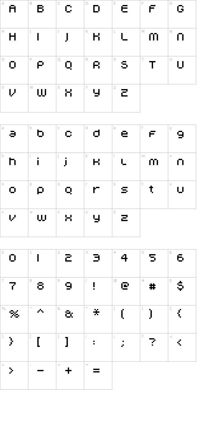 FFF Nadador character map