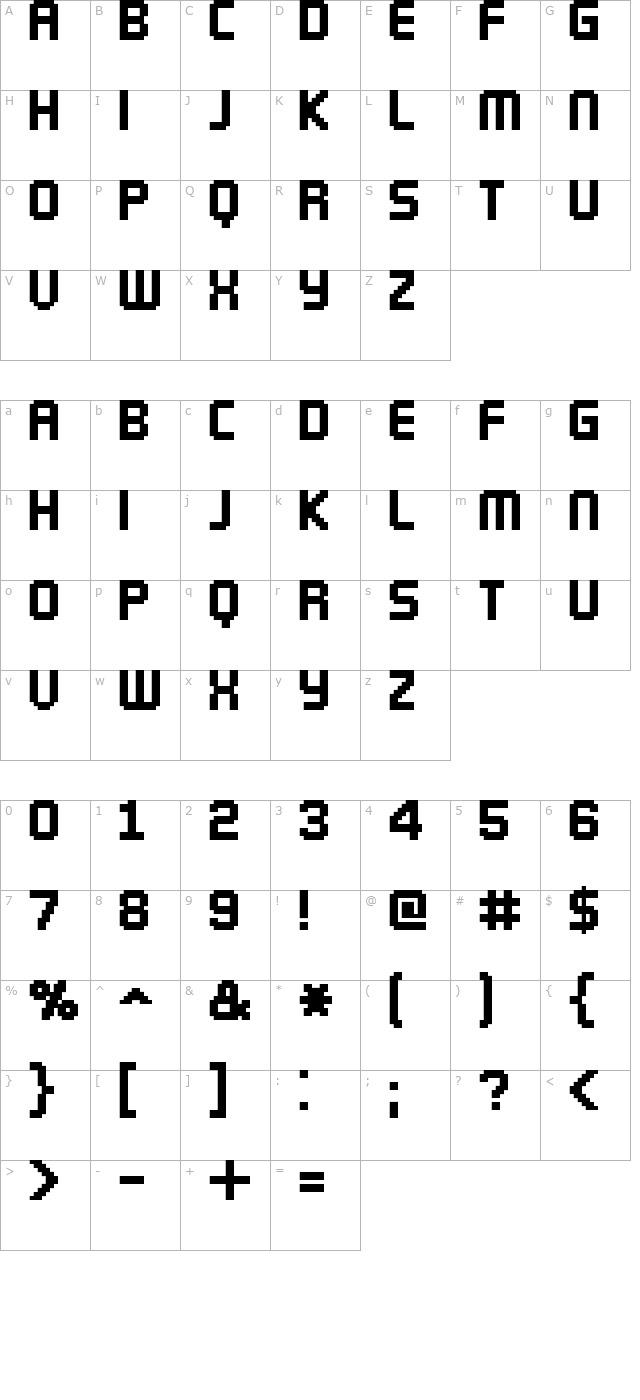 fff-silver-extended character map