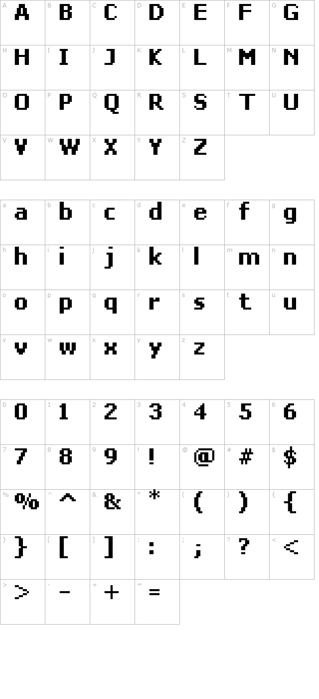 fff-star-bold character map