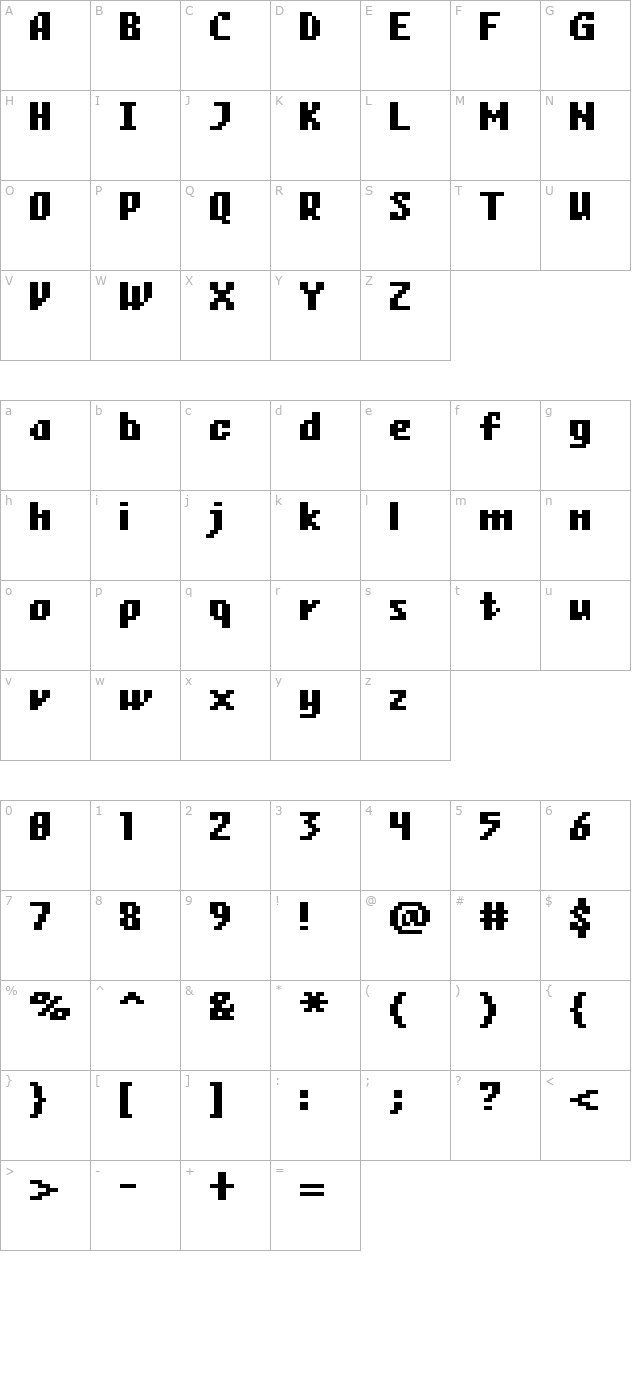 fff-viewpoint-bold character map