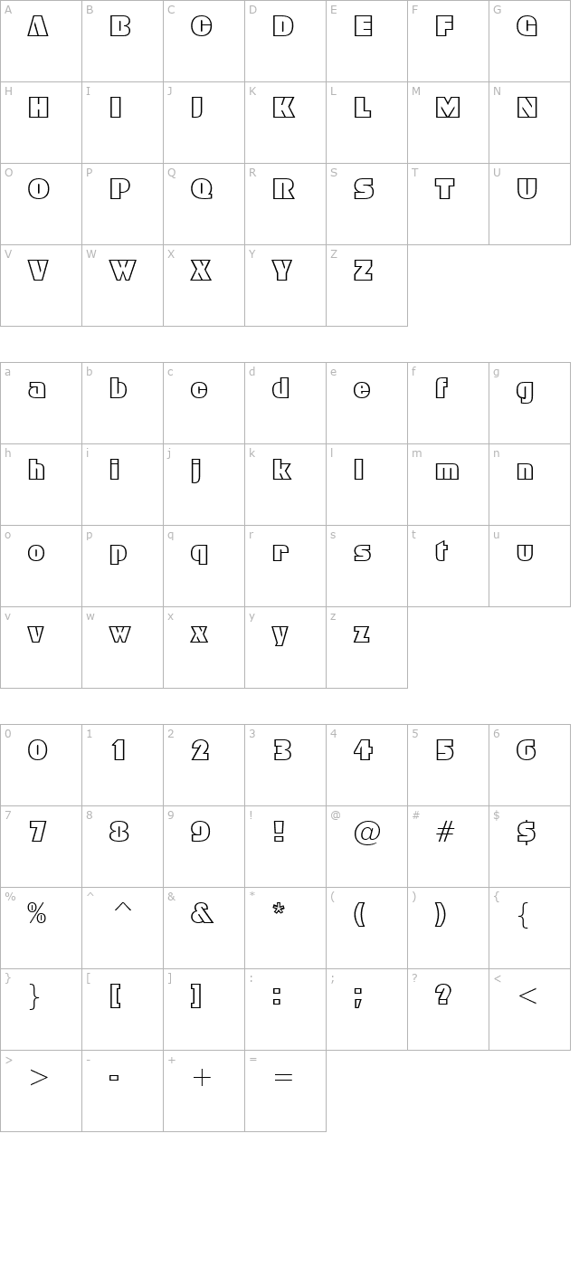 FFX Block Outline character map