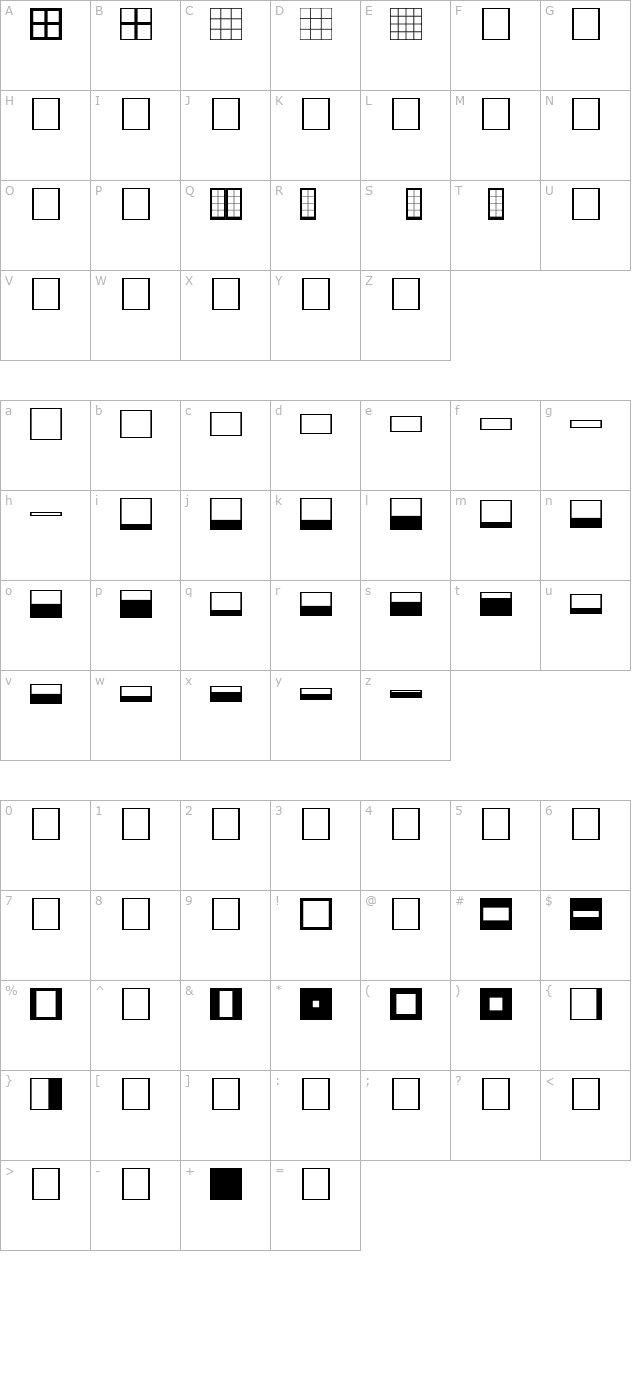 FFX Windows character map