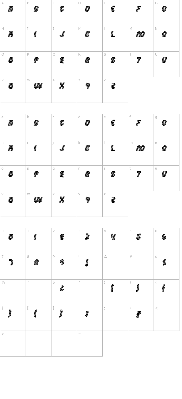 FgrooveSeventySeven character map