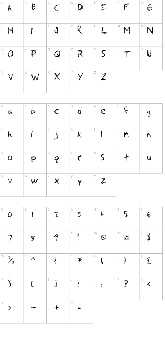 Fh_Faith OTF character map