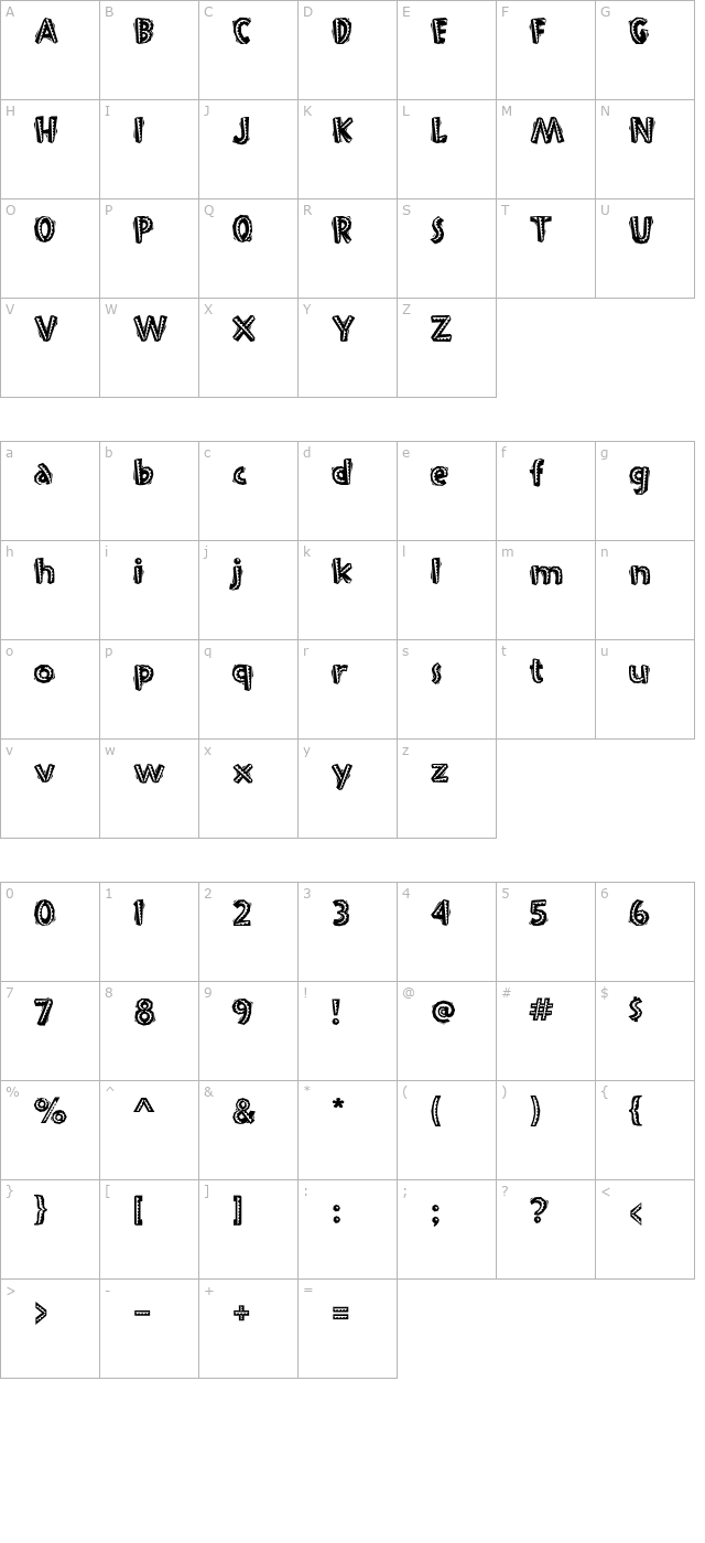 Fiesta Medium character map