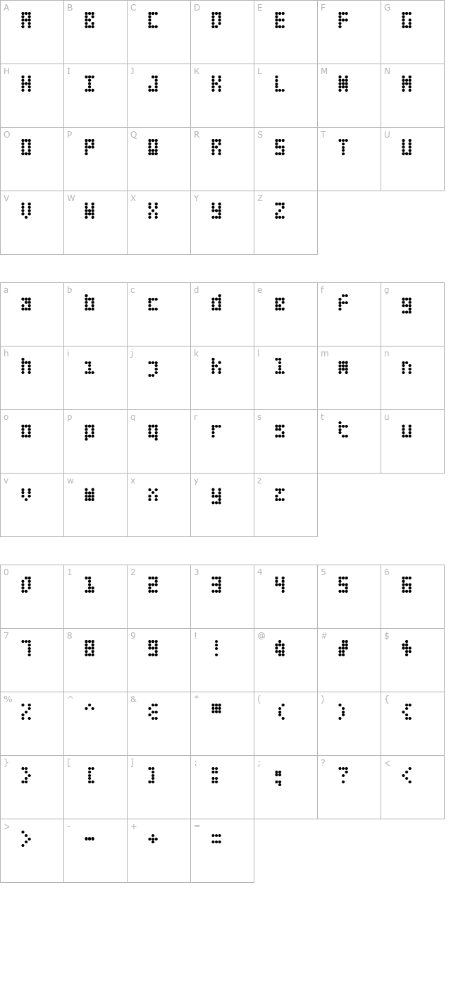 fifteen-okay character map