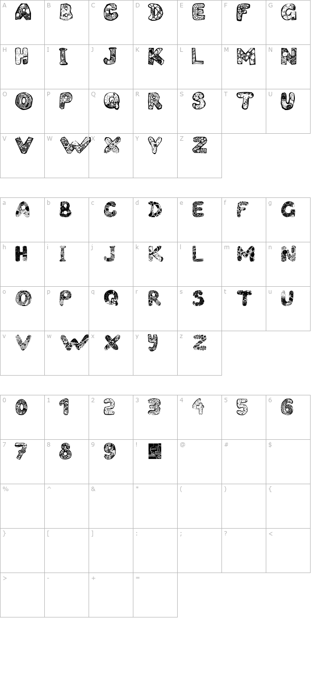 filled-abc character map