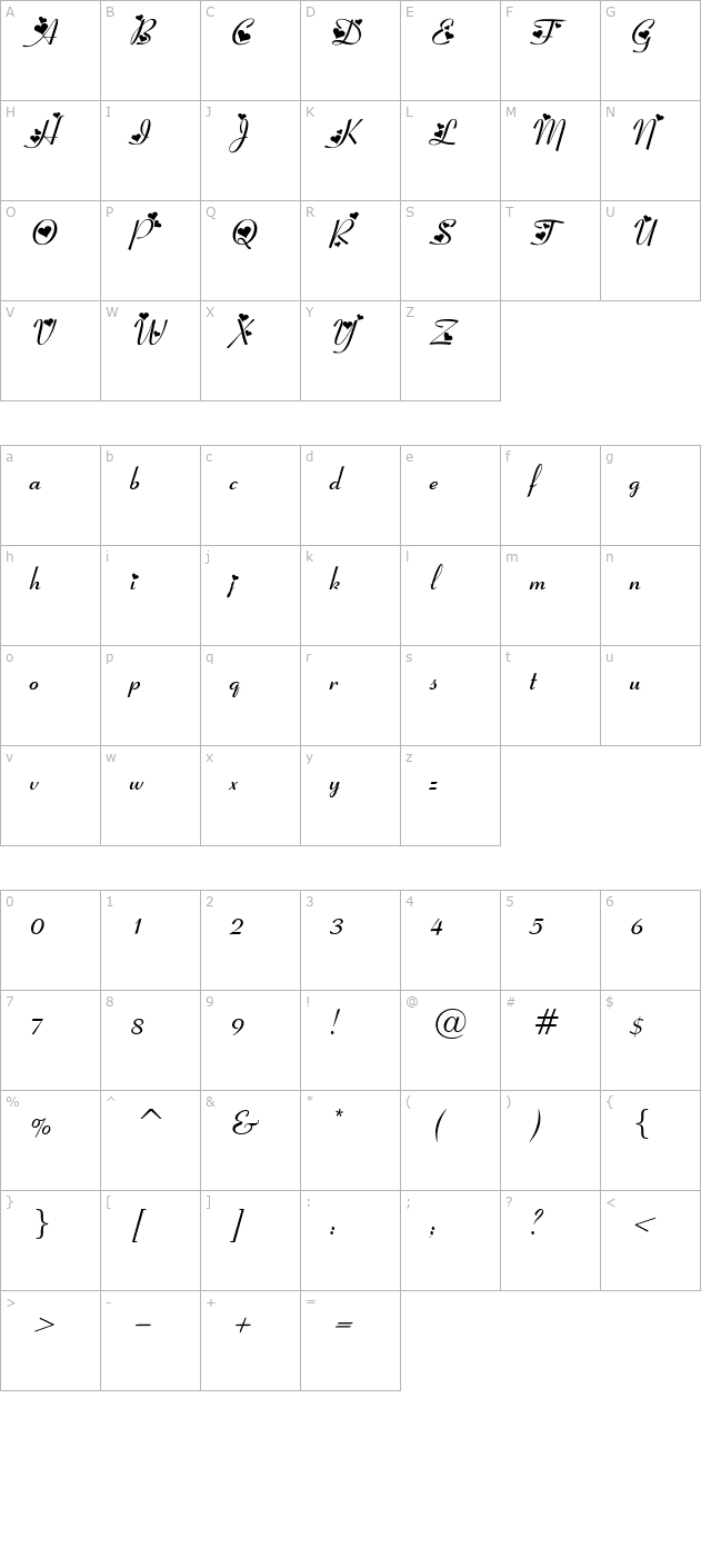 fiolex-girls character map