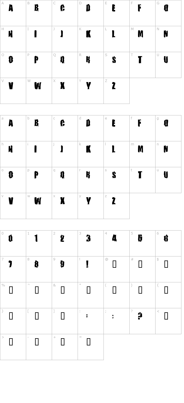 FireBomb character map