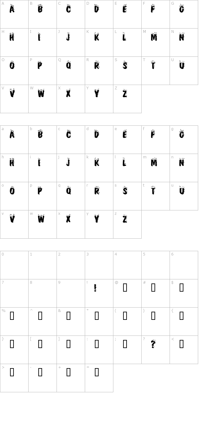 firebugcapsssk character map