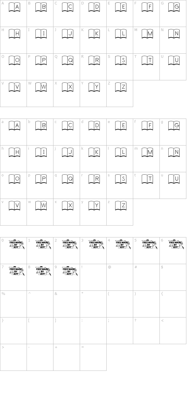 First Edition JL character map