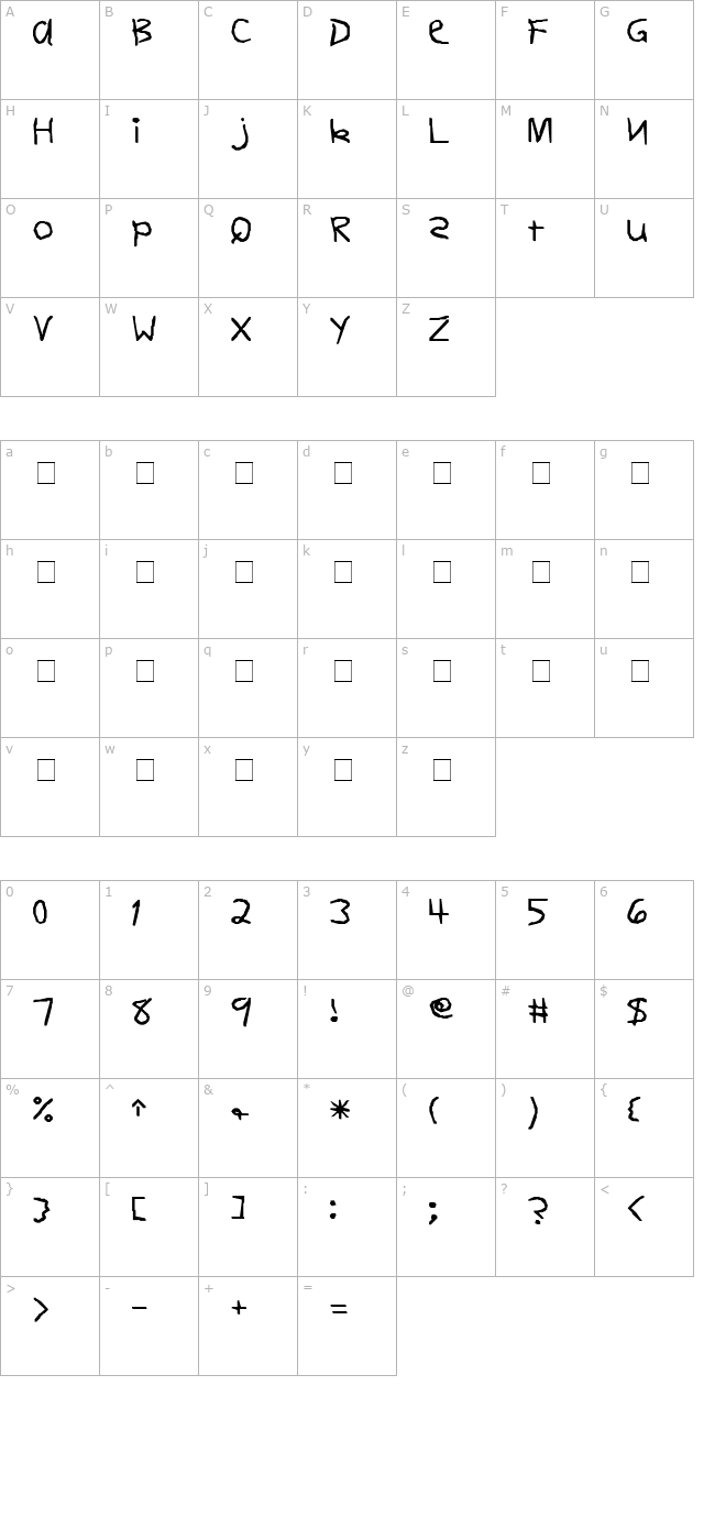 first-grade-display-caps-ssi character map