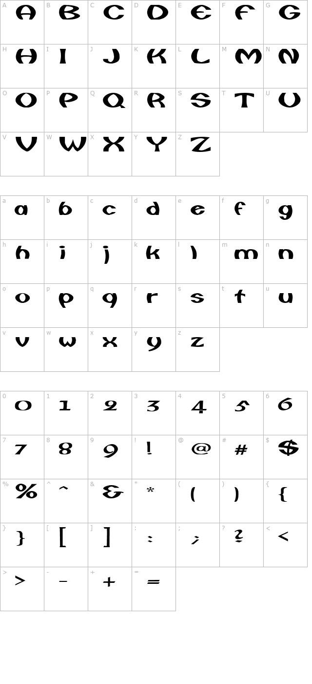 FishermanExtended character map