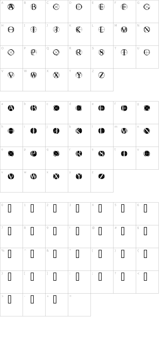 fisheyebuttonstwo character map