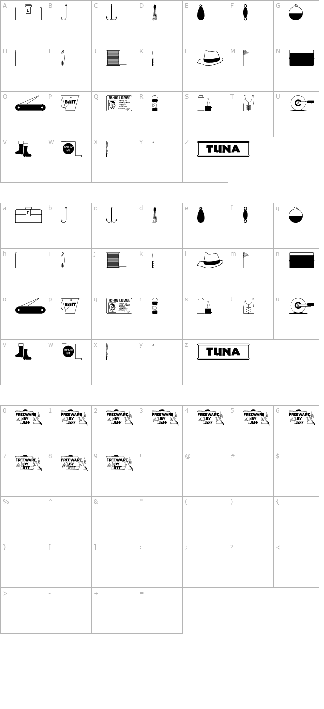 fishin-gear-jl character map