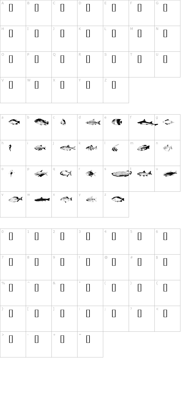 FishyPrint Two AOE character map