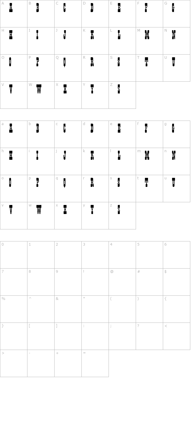 Fisticuffs character map