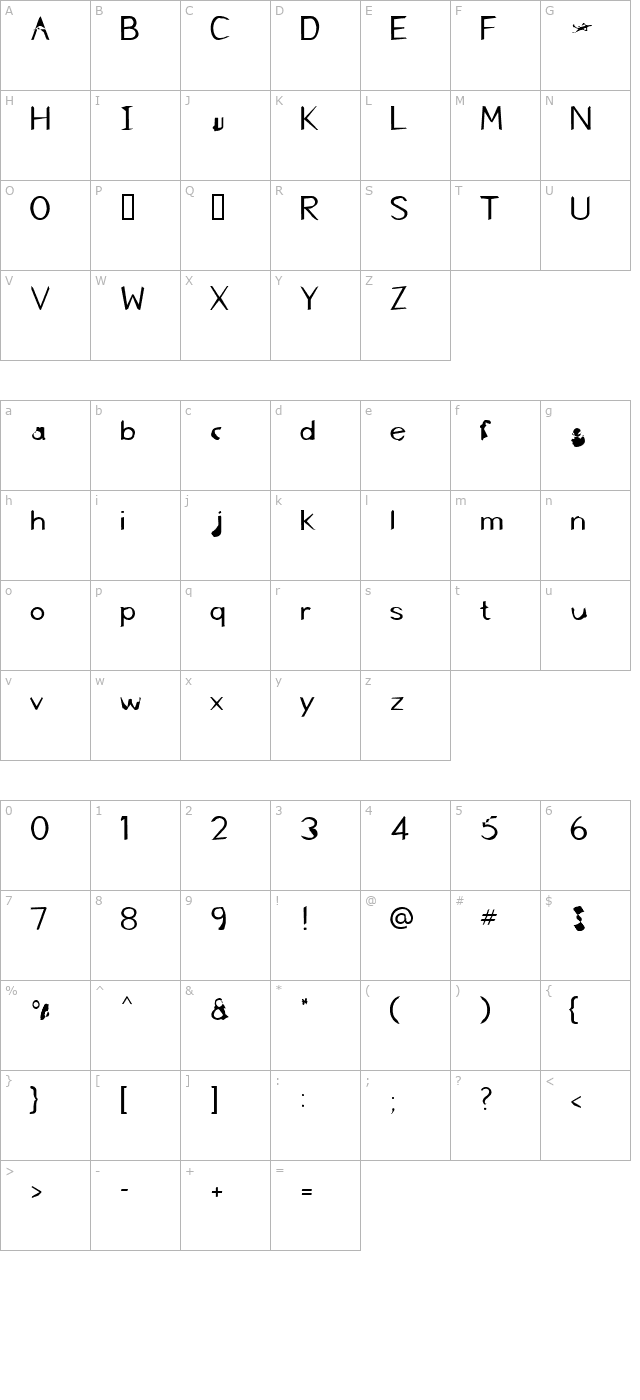 fkr-nicelife-medium character map