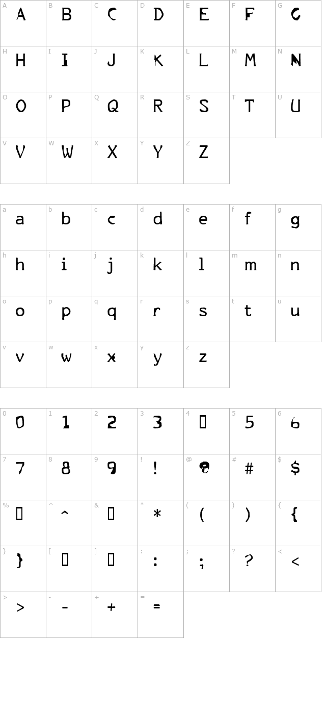 fkr-parklife-ultrabold character map