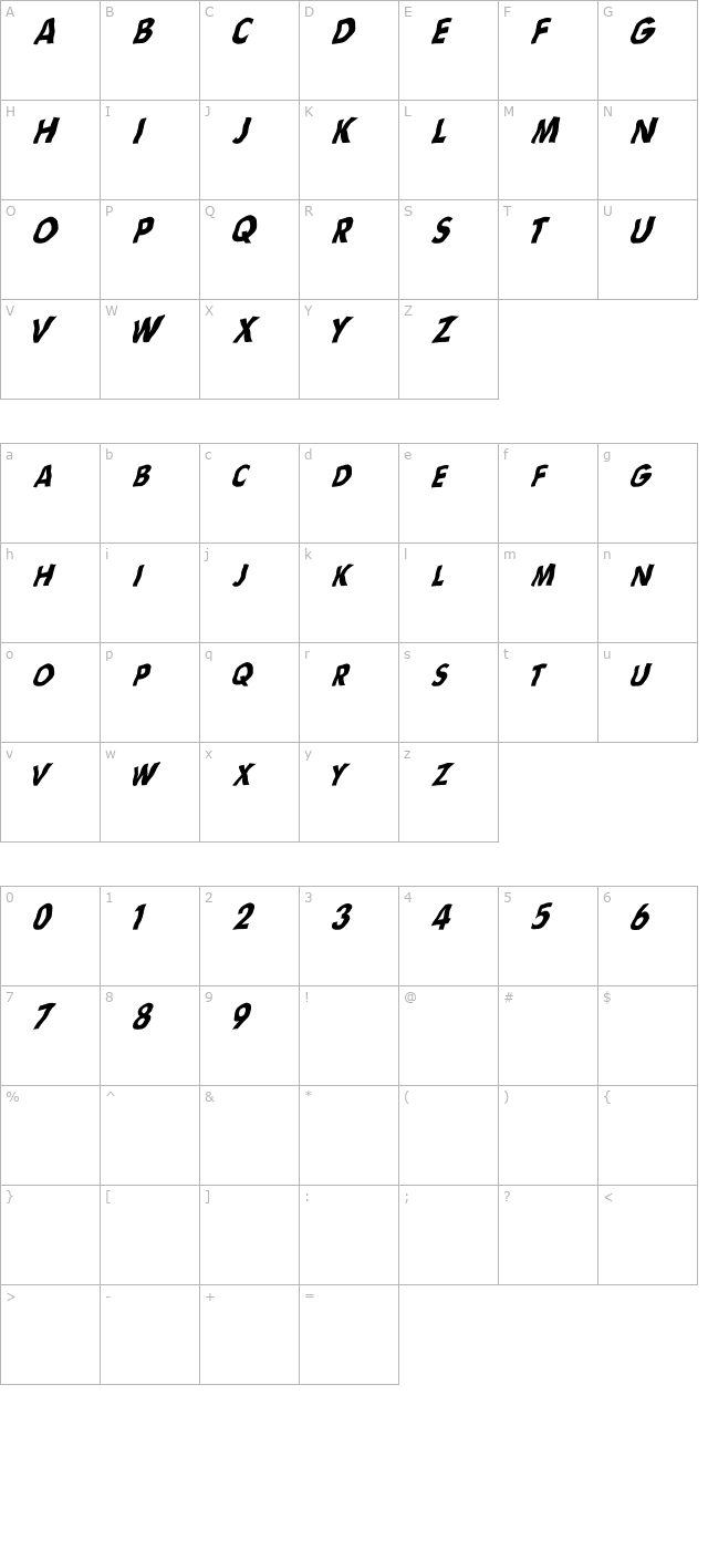 Flag (sRB) character map