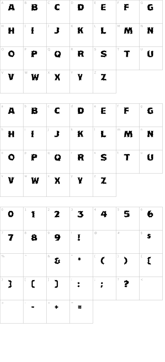 flames character map