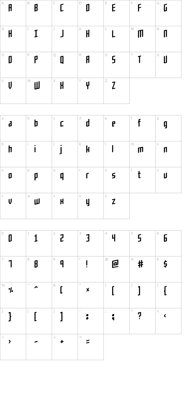 Flaphead character map