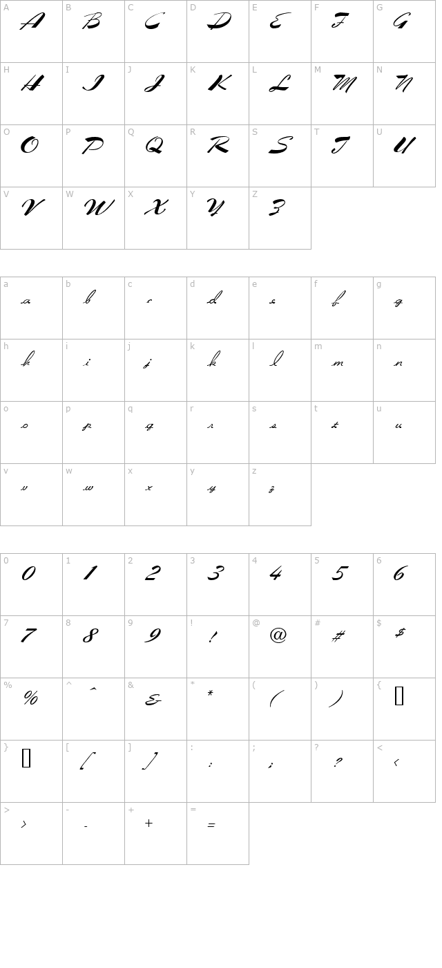 flare character map