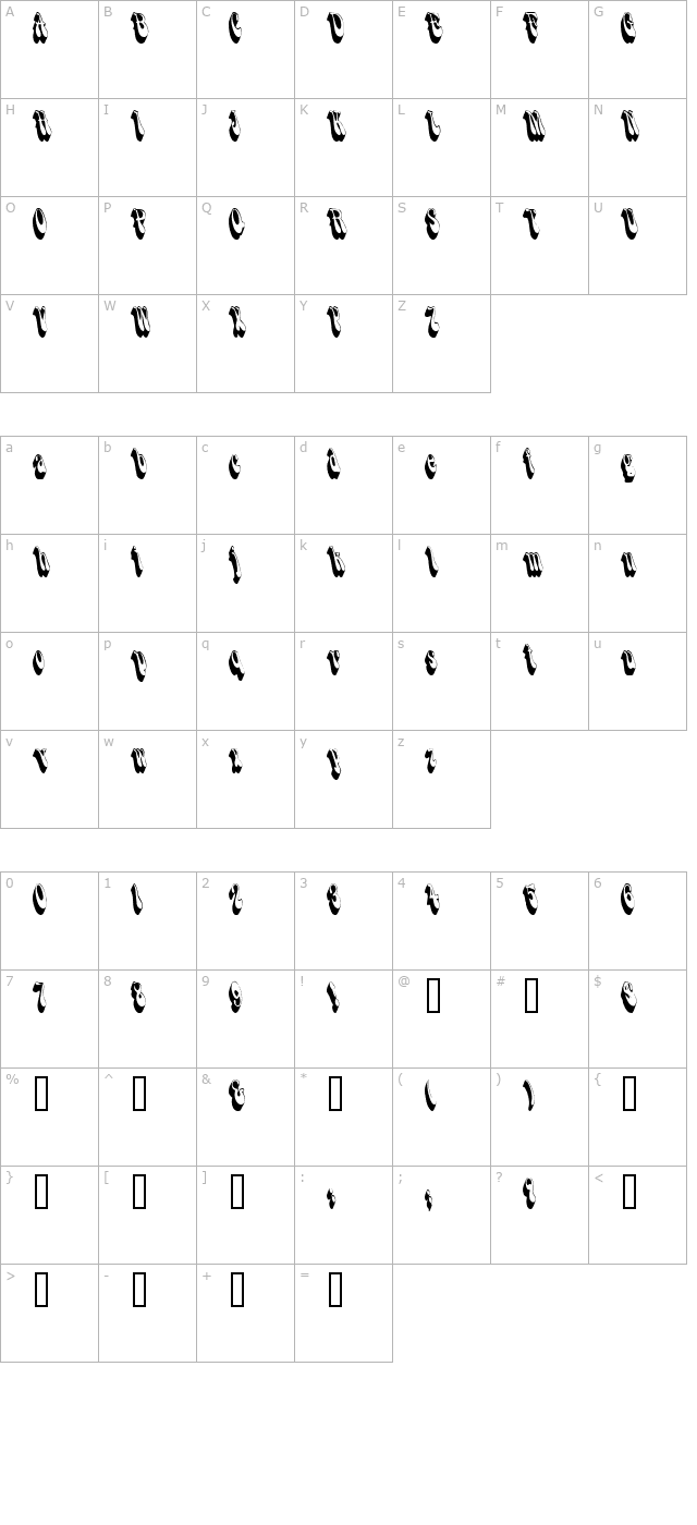 flashbackcondensed character map