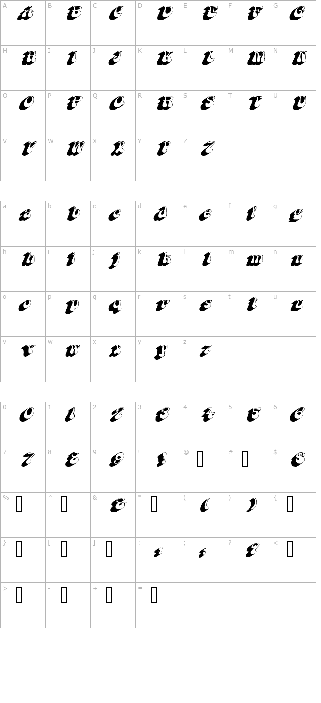 flashbackextended-oblique character map